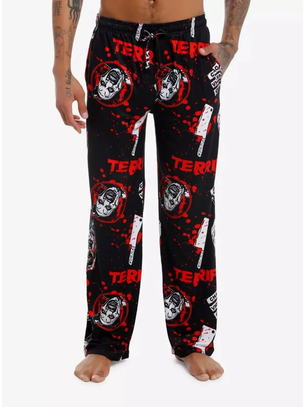 Hot Topic Terrifier Art the Clown Splatter Pajama Pants Men's/Unisex Size Medium